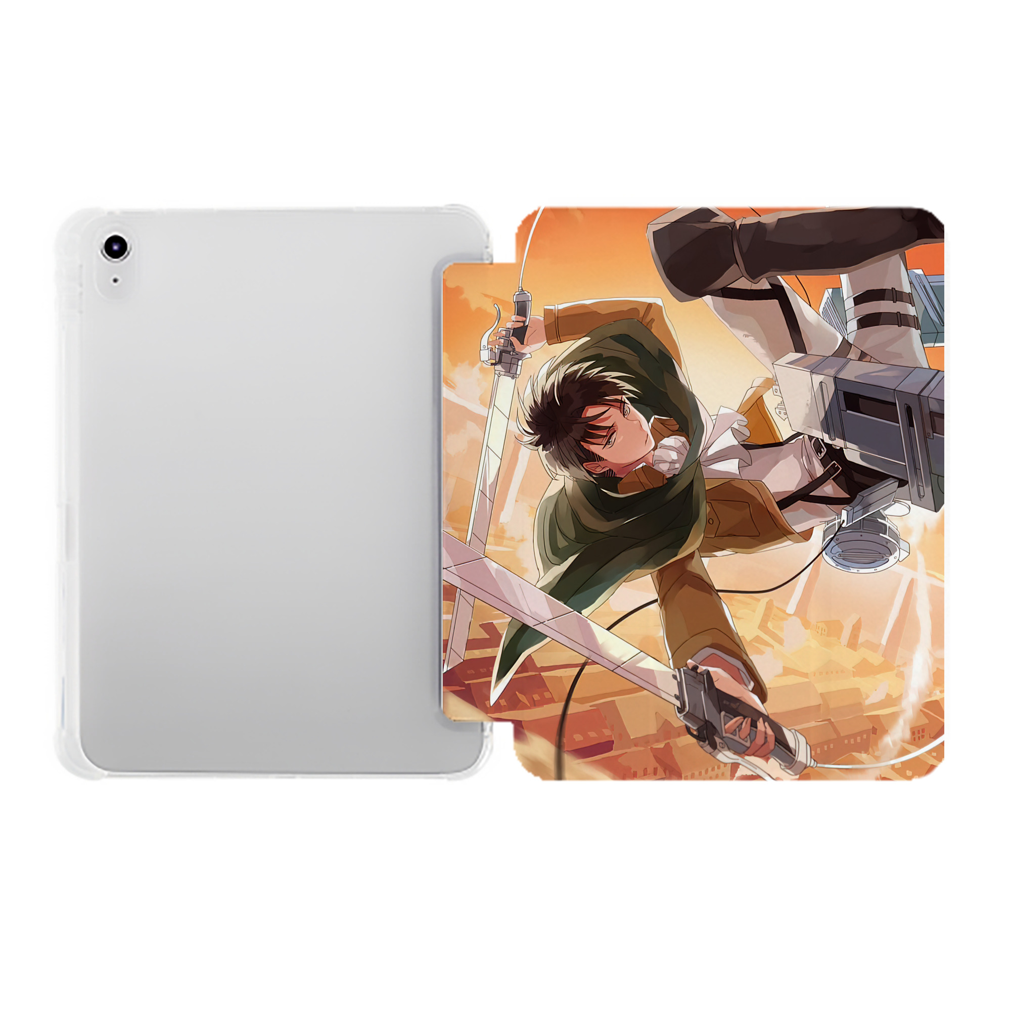 （画像用） 進撃の巨人 Attack on Titan IPad ケース ペン収納付き 三つ折りスタンド PUレザー×シリコン 対応機種9.5/10.5/10.9インチ